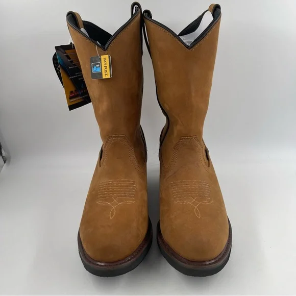NIB! Dan Post Men’s Albuquerque Waterproof Brown Western Work Boots Soft Toe- 11 - Picture 4 of 15